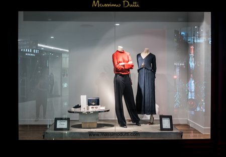 Massimo Dutti shop at Emquatier, Bangkok, Thailand, Sep 2, 2017 : Luxury and fashionable brand...