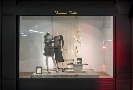 Massimo Dutti shop at Emquatier, Bangkok, Thailand, Nov 3, 2017 : Luxury and fashionable brand...