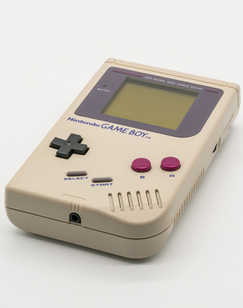 Bangkok, Thailand - Jan 3, 2018: Gameboy Classic, Vintage portable game by Nintendo. Illustrative, editorial.のeditorial素材