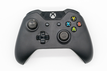 Bangkok, Thailand - Jan 18, 2018: The wireless gamepad for the Xbox One, a home video game console...