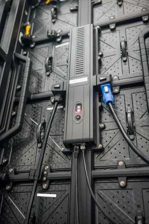the LED screen Controller for industrial machine close up in perspective view.