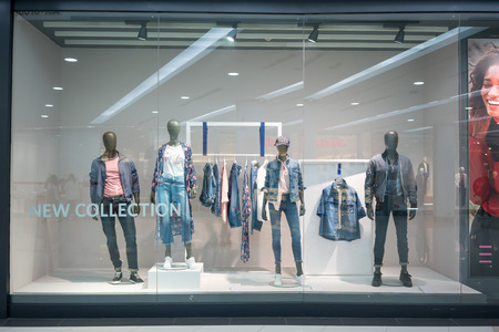 Esprit shop at Fashion Island, Bangkok, Thailand, Mar 22, 2018 : Fashionable casual denim clothing...