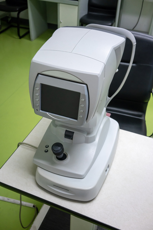 Optometry machine, Phoropter for corneal topography, Corneal exam in Ophthalmology clinicの写真素材