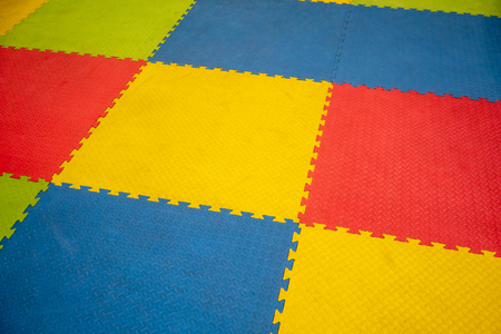 Rubber foam for baby play and childhood background. Colorful Baby Mat.の写真素材