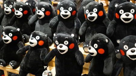 Miniso shop at Mega Bangna, Bangkok, Thailand, Aug 30, 2017 : Miniso bears on display shelf in store at the shopping mall.のeditorial素材