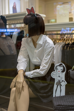 Ep shop at Mega Bangna, Bangkok, Thailand, Aug 30, 2017 : Fashionable casual clothing and accessories brand window display.のeditorial素材