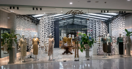 Noriko shop at Emquatier, Bangkok, Thailand, Jun 29, 2018 : Luxury and fashionable brand window...