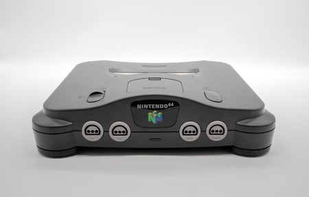 Nintendo 64 : Bangkok, Thailand - July 12, 2018 : Nintendo 64, the home video game console produced...