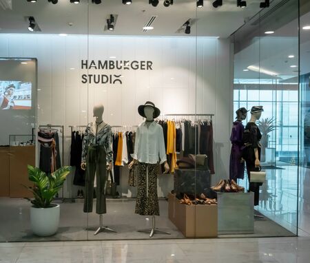 Hamburger studio shop at Emquatier, Bangkok, Thailand, Jun 29, 2018 : Fashionable clothing brand...