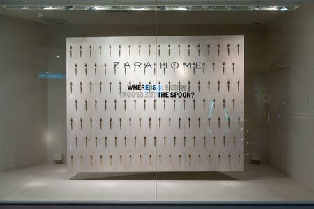 Zara Home shop at Emquatier, Bangkok, Thailand, Mar 8, 2018 : Luxury and fashionable brand window...