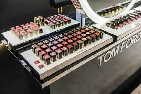 Tom Fordc ounter brand Bangkok, Thailand- Oct 20, 2019 : Tom ford store in The Emquartier Shopping Mall.のeditorial素材