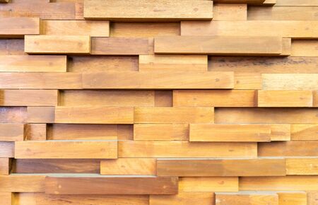 Wooden pattern creating abstract geometric wall backgroundの写真素材