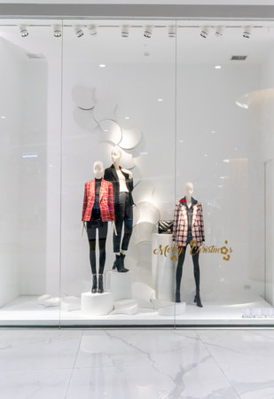 Zara shop at Emquatier, Bangkok, Thailand, Nov 28, 2020 : Zara accessories window display. Luxury...