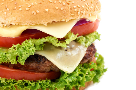 Closeup of Hamburgerの写真素材