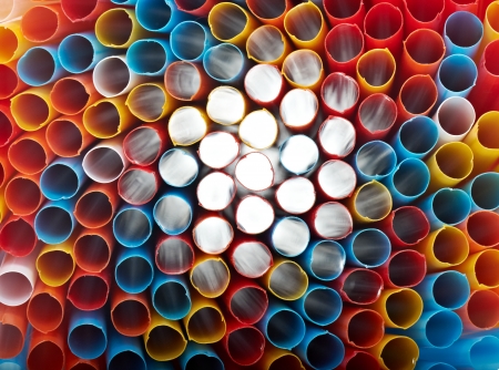 Closeup of drinking strawsの写真素材