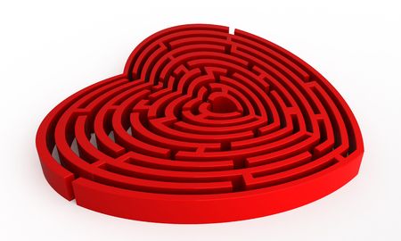 Labyrinth - heart formの写真素材