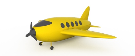 Yellow ariplane on white background.の写真素材