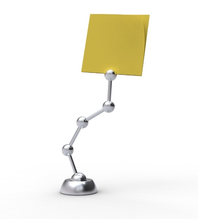 Cromed note holder on white background.の写真素材