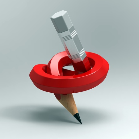 Red pencil is tied in a bundle. On gray background.の写真素材