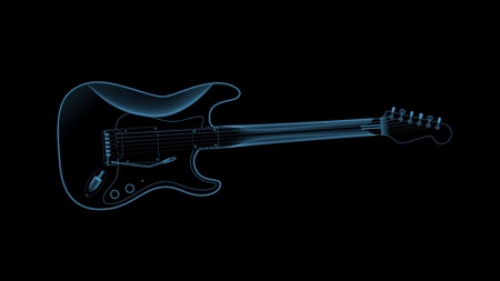 X-ray of a guitar の写真素材