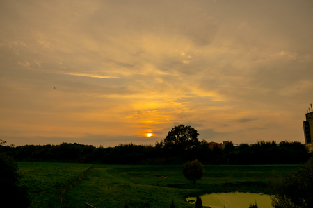 Sunset in the eveningの写真素材