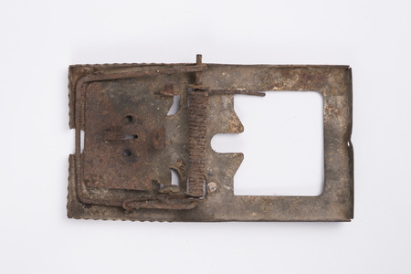 mousetrap isolated on white backgroundの写真素材