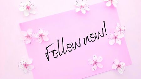 Follow social media text bloggingの写真素材