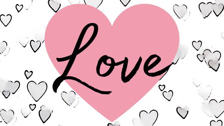 Love text word heart Valentines Day pinkの写真素材