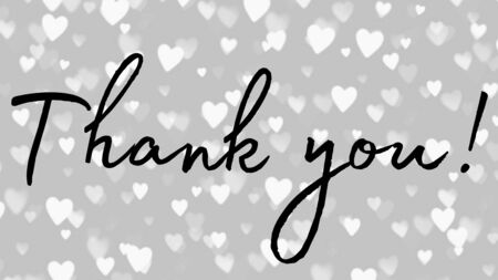 Thank you text calligraphy appreciation thanks sweet heartsの写真素材