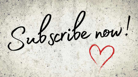 Subscribe text social media followers concreteの写真素材
