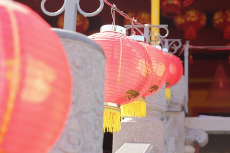 the atmosphere of preparation for the Chinese New Year celebration was taken at the Liong Hok Bio temple in the city of Magelang, Indonesia, on January 24, 2020のeditorial素材