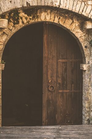 Ancient door in old town Bar in Montenegro.