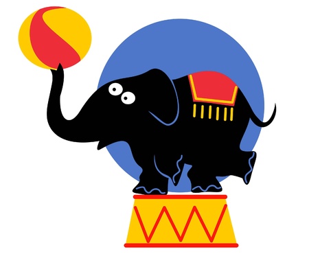 funny circus elephantのイラスト素材