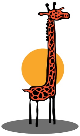 Funny giraffe のイラスト素材