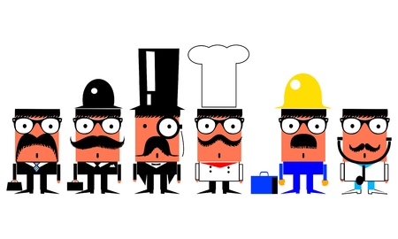 Jobs and professions cartoon characters set のイラスト素材