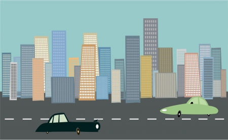 Cityscape background with carsのイラスト素材