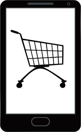 Internet shopping with smart phoneのイラスト素材