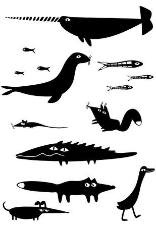 Set of Funny Animalsのイラスト素材