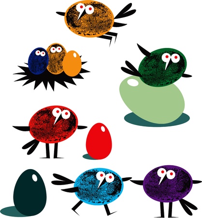  Funny birds のイラスト素材