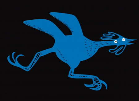 Funny running bird のイラスト素材