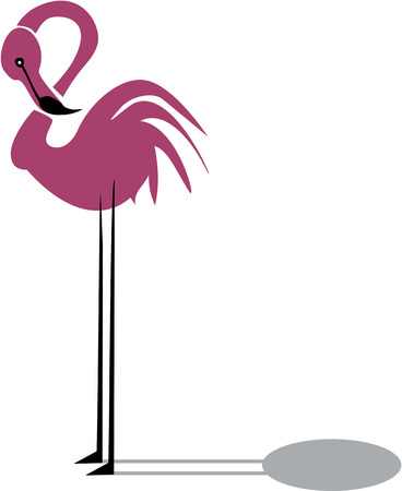 Funny pink flamingo のイラスト素材