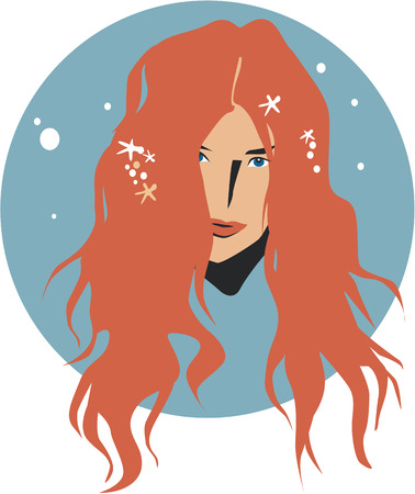  Girl with red hairのイラスト素材