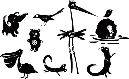 Set of funny animalsのイラスト素材
