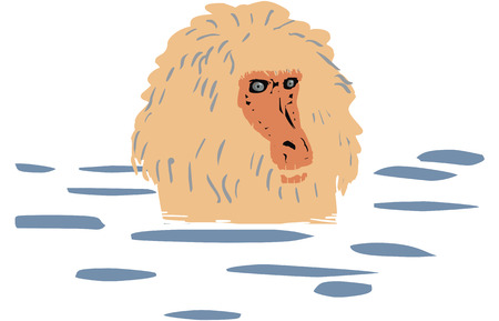 Snow monkeyのイラスト素材