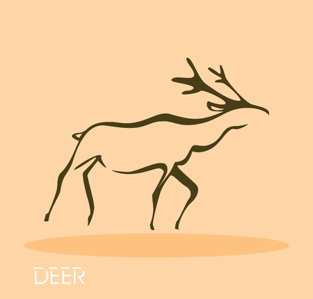 Deer - vector illustration のイラスト素材