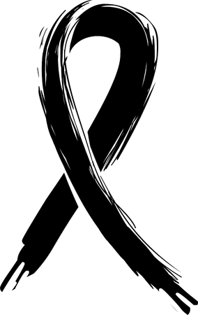 Black mourning ribbon vector signのイラスト素材