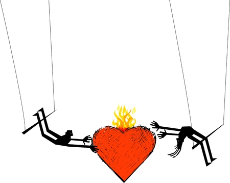 Man, woman and heartのイラスト素材