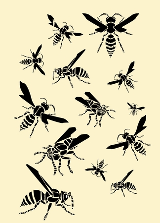 Flying waspsのイラスト素材