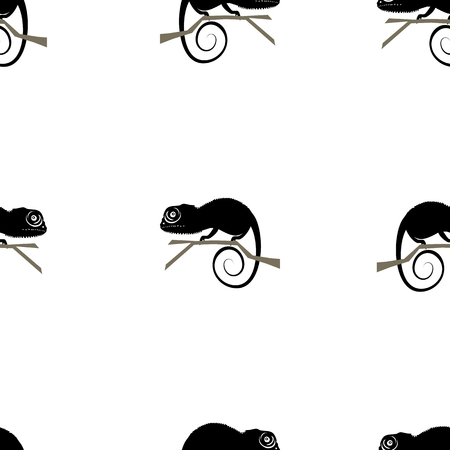 Seamless vector pattern with chameleonsのイラスト素材