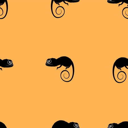 Seamless vector pattern with chameleonsのイラスト素材